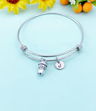 Coffee Cup Charm Bracelet Bangle, N6440B
