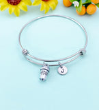 Coffee Cup Charm Bracelet Bangle, N6440B