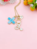 Bandages Stethoscope Charm Necklace – Medical Jewelry Gift for Nurses, Doctors, EMTs & Healthcare Workers N6507