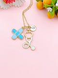 Bandages Stethoscope Charm Necklace – Medical Jewelry Gift for Nurses, Doctors, EMTs & Healthcare Workers N6507