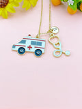 Ambulance Stethoscope Charm Necklace – Medical Jewelry Gift for Paramedics, EMTs, Nurses, Doctors & Healthcare Workers, N6510