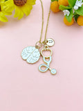 Anatomy Human Brain Stethoscope Charm Necklace – Medical Jewelry Gift for Neurologists, Nurses, Doctors & Healthcare Workers, N6516
