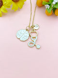 Anatomy Human Brain Stethoscope Charm Necklace – Medical Jewelry Gift for Neurologists, Nurses, Doctors & Healthcare Workers, N6516