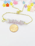 Kunzite Bracelet, Silver or Gold Natural Kunzite Gemstone Jewelry, Necklace Option, N6525
