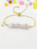 Kunzite Bracelet, Silver or Gold Natural Kunzite Gemstone Jewelry, Necklace Option, N6525