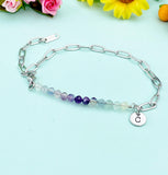 Fluorite Bracelet, Natural Gemstone Bracelet, N4766