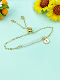 Gold Rose Quartz Gemstone Bracelet, N5541