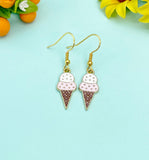 Gold Ice Cream Cone Charm Earrings, AN3996