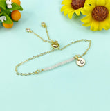 Gold Rose Quartz Gemstone Bracelet, N5541