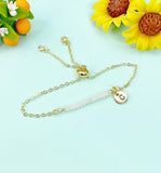 Gold Rose Quartz Gemstone Bracelet, N5541