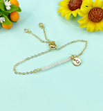 Gold Rose Quartz Gemstone Bracelet, N5541
