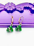 Zongzi Earrings, Hypoallergenic Earrings, Gold Chinese Food Zongzi, Charm, Zongzi Jewelry Gift, Dangle Hoop Lever-back Earrings, L316