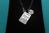 Silver Cookbook Charm Necklace, Chef Cooking School Graduation Gift, Personalized Jewelry, N2246