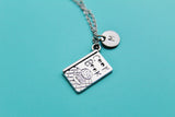 Silver Cookbook Charm Necklace, Chef Cooking School Graduation Gift, Personalized Jewelry, N2246