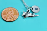 Pet Lover Gift Pet Gift Cat Necklace Silver Cat Charm Necklace Cat Jewelry Cat Lover Gift Personalized Necklace  Initial Charm