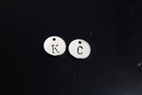 Personalized Initial Charm, Stamped Letter Pendant, Stainless Steel/Brass (8-10mm)