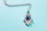 Hamsa Necklace, Evil Eye Necklace, Kabbalah Necklace, Hamsa Charm, Lucky Necklace, N3671A