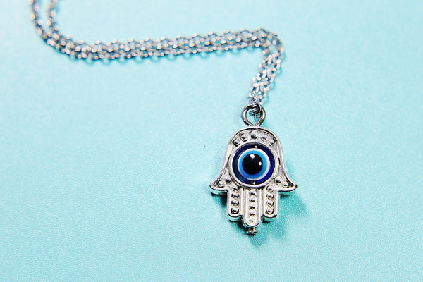 Hamsa Necklace, Evil Eye Necklace, Kabbalah Necklace, Hamsa Charm, Lucky Necklace, Personalized Gift, Best Friend Gift, Coworker Gift