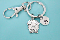 Silver Pig Charm Keychains, N6402