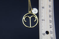 Gold Aries Charm Necklace Aries Necklace Aries Charm Aries Pendant Aries Sign Of Zodiac Constellations Necklace Personalized Necklace