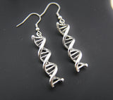 Silver DNA Charm Dangle Earrings, DNA Charm, DNA Earrings, Double Helix Charm, Science Jewelry, Science Teacher Gifts, Personalized Jewelry