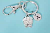 Silver Pig Charm Keychains, N6402