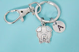 Silver Pig Charm Keychains, N6402