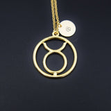 Gold Taurus Charm Necklace Taurus Necklace Taurus Charm Taurus Pendant Taurus Sign Of Zodiac Constellations Necklace Personalized Necklace
