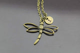 Bronze Dragonfly Charm Necklace,