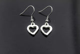 Silver Heart Charm Dangle Earrings, N2606