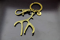 Hunter Gift Christmas Gift Antler Keychain Deer Antler Charm Antler Charm Elk Antler Keychain Elk Antler Charm Personalized Initial Keychain