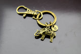 Bronze Elephant Charm Keychain Personalized Customized Monogram Made To Order Jewelry, N5404