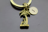 Palm Tree Keychain, Coconut Tree Keychain, Bronze Palm Tree Charm Keychain, N201