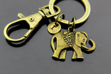 Elephant Keychain, Bronze Elephant Charms Keyring, Elephant Charm, Elephant  Pendant, Personalized Keychain, Initial Charm, Initial Keychain