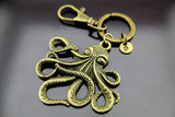 Bronze Octopus Keychain Personalized Customized Monogram Made to Order Jewelry, N5428