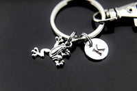 Frog Keychain, Silver Frog Charm Keychain, Frog Charms, Frog Pendants, Frog Jewelry, Personalized Keychain, Initial Charm, Initial Keychain