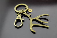 Hunter Gift Christmas Gift Antler Keychain Deer Antler Charm Antler Charm Elk Antler Keychain Elk Antler Charm Personalized Initial Keychain