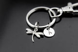 Dragonfly Gift Dragonfly Keychain Silver Dragonfly Charm Keychain Dragonfly Charm Dragonfly Jewelry Personalized Keychain Initial Charm