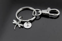 Dragonfly Gift Dragonfly Keychain Silver Dragonfly Charm Keychain Dragonfly Charm Dragonfly Jewelry Personalized Keychain Initial Charm