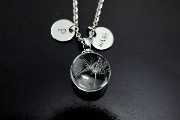 Best Christmas Gift, Dandelion Charm Necklace, Wish Gift, Birthday Gifts, Terrarium Jewelry, Pressed Flowers Jewelry, Gardening Gift