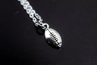 Football Necklace, Silver Football Charm, Football Charm, Sport Charm, Football Mom Gift, Football Fan Gift, Personalized Gift, N33