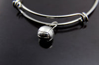 Volleyball Bracelet Silver Volleyball Charm Bangle Volleyball Coach Gift Volleyball Team Gift Volleyball Mom Sport Gift Personalized Bangle