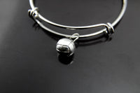 Volleyball Bracelet Silver Volleyball Charm Bangle Volleyball Coach Gift Volleyball Team Gift Volleyball Mom Sport Gift Personalized Bangle