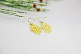Hamsa Earrings Gold Hamsa Charm Earrings Hamsa Jewelry Gold Hamsa Hand Charm Earrings Gift For Her Dangle Earrings