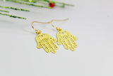 Hamsa Earrings Gold Hamsa Charm Earrings Hamsa Jewelry Gold Hamsa Hand Charm Earrings Gift For Her Dangle Earrings