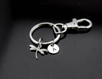 Dragonfly Gift Dragonfly Keychain Silver Dragonfly Charm Keychain Dragonfly Charm Dragonfly Jewelry Personalized Keychain Initial Charm