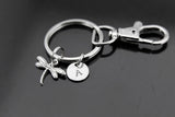 Dragonfly Gift Dragonfly Keychain Silver Dragonfly Charm Keychain Dragonfly Charm Dragonfly Jewelry Personalized Keychain Initial Charm