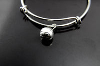 Volleyball Bracelet Silver Volleyball Charm Bangle Volleyball Coach Gift Volleyball Team Gift Volleyball Mom Sport Gift Personalized Bangle