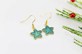 Green Earrings, Star Earrings, Green Star Earrings Star Charm Earrings Star Jewelry Gold Earrings Dangle Earrings Christmas Gift