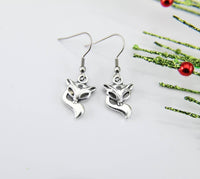 Fox Earrings, Fox Charm, Animal Charm, Valentines Day Gift, Romantic Jewelry, Gift for Girlfriends, Gift For Her, Gift for Mom, Gift for Kid
